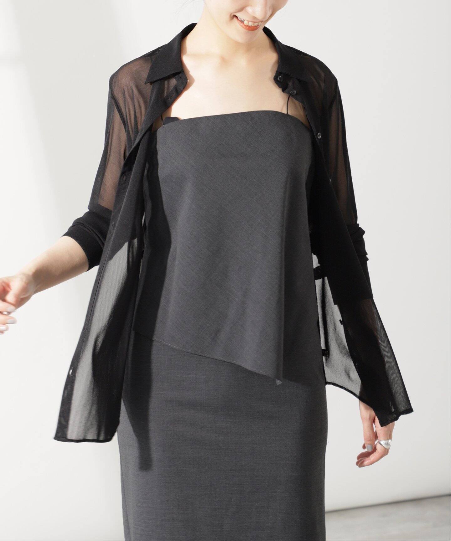 美品】ヴェルメイユパーイエナ 2024SS サモーラパワーネットシャツブラウス