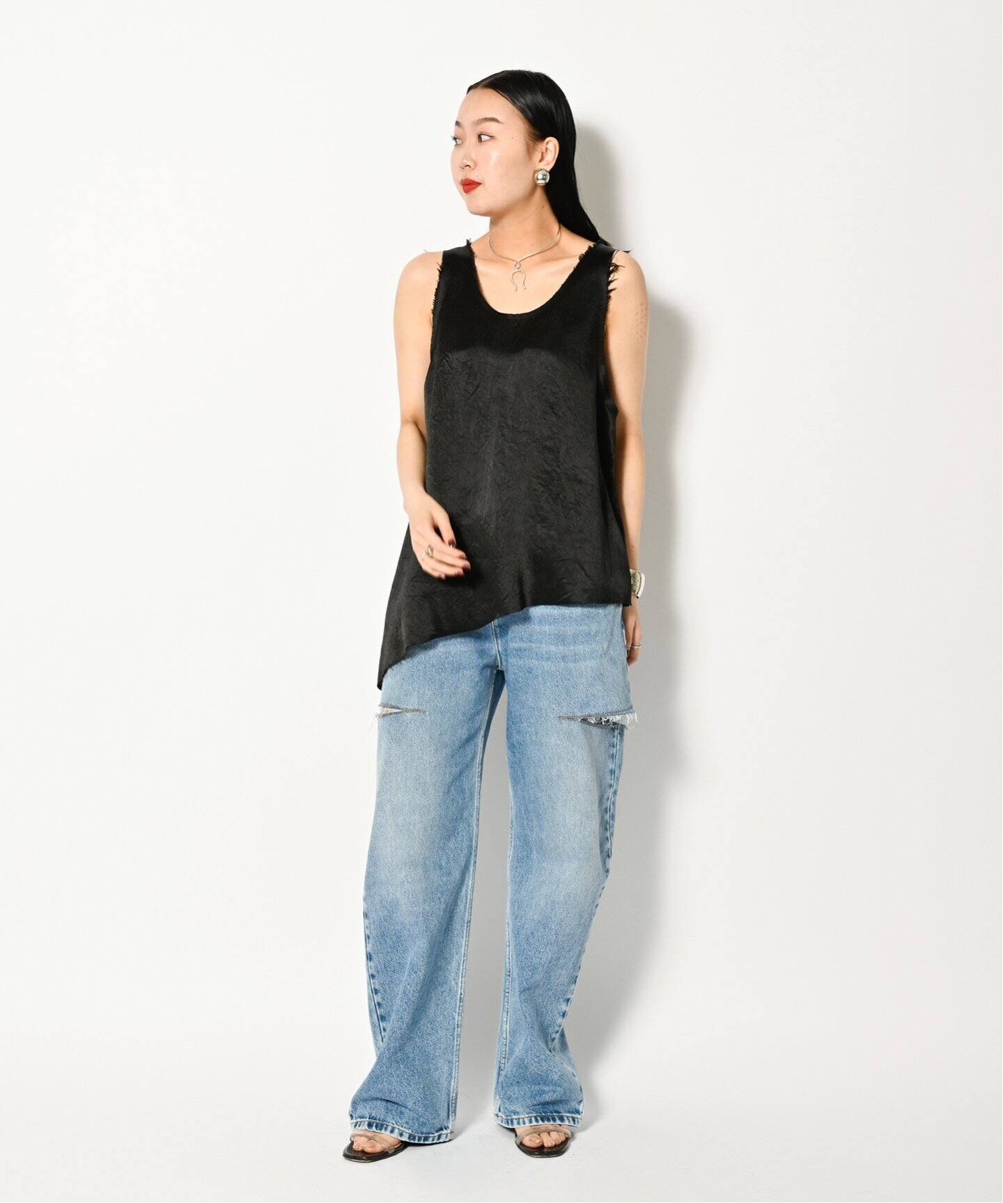 ASYMMETRY ACETATE TOP：ブラウス（シャツ／ブラウス）｜CITYSHOP 