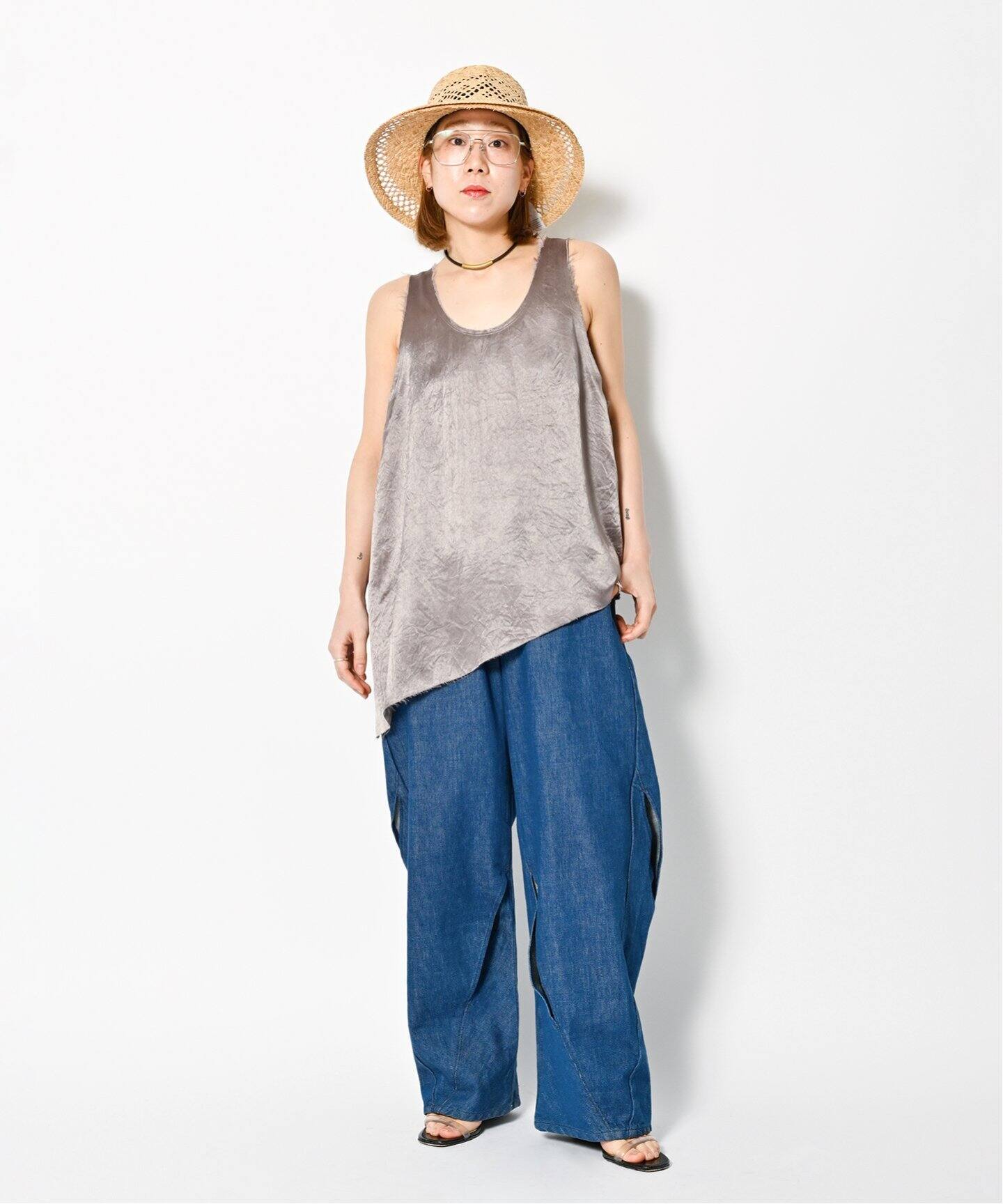 ASYMMETRY ACETATE TOP：ブラウス（シャツ／ブラウス）｜CITYSHOP 