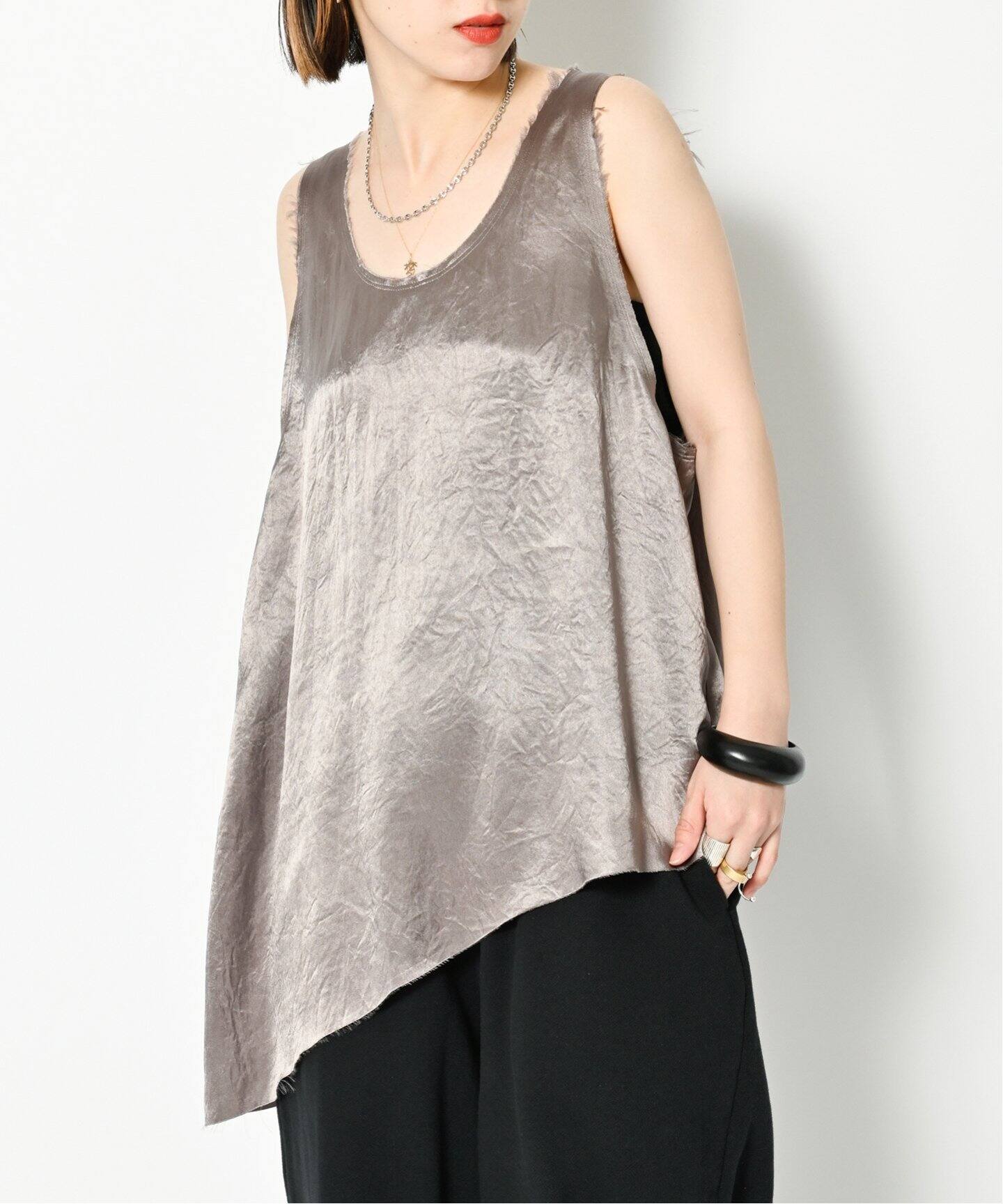 ASYMMETRY ACETATE TOP：ブラウス（シャツ／ブラウス）｜CITYSHOP 