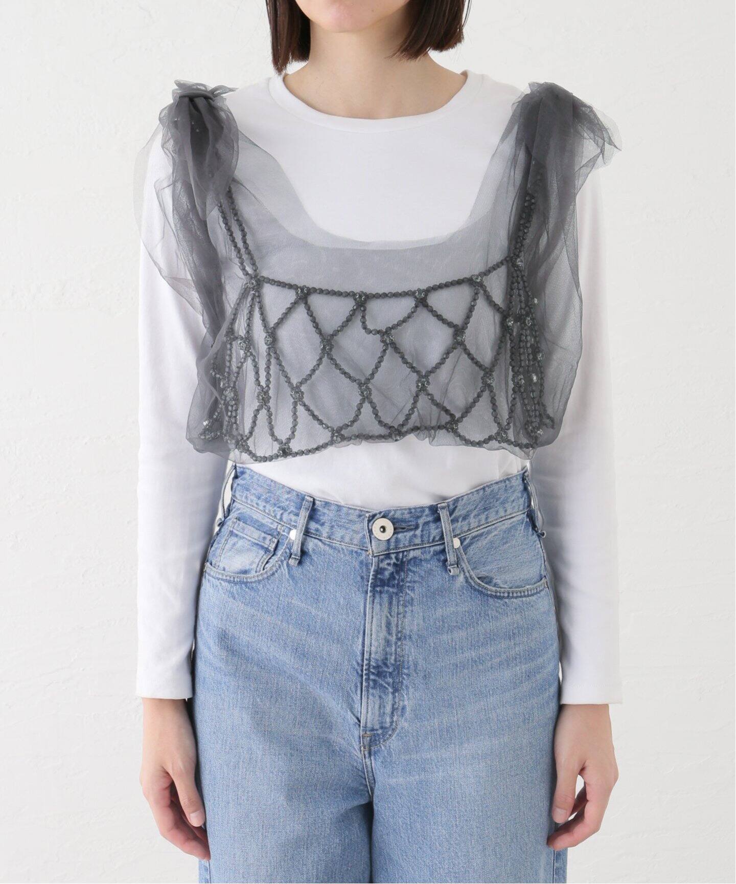 CHIKA KISADA TULLE TOP CZ-24190：ブラウス（シャツ／ブラウス 