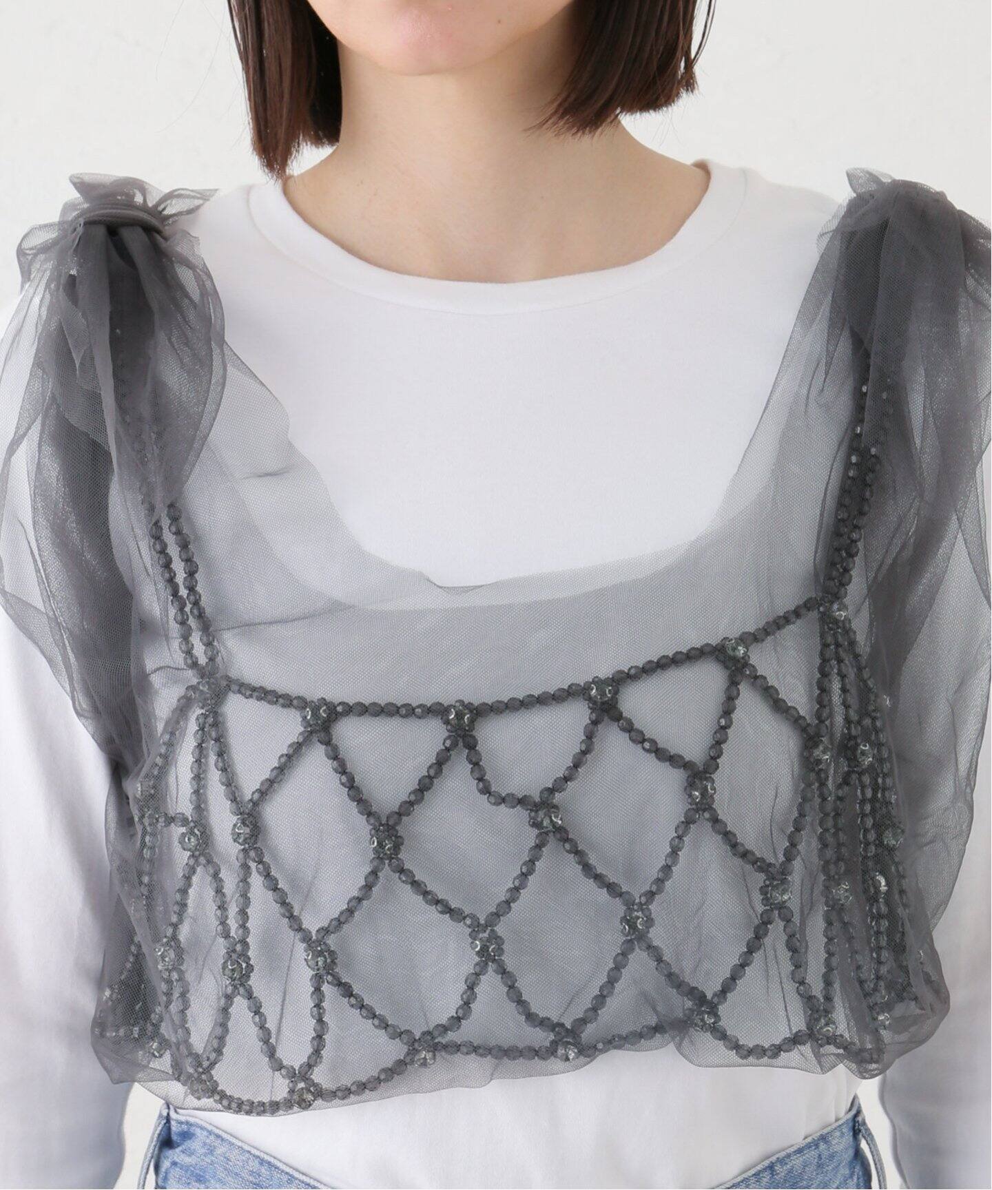 CHIKA KISADA TULLE TOP CZ-24190：ブラウス（シャツ／ブラウス 