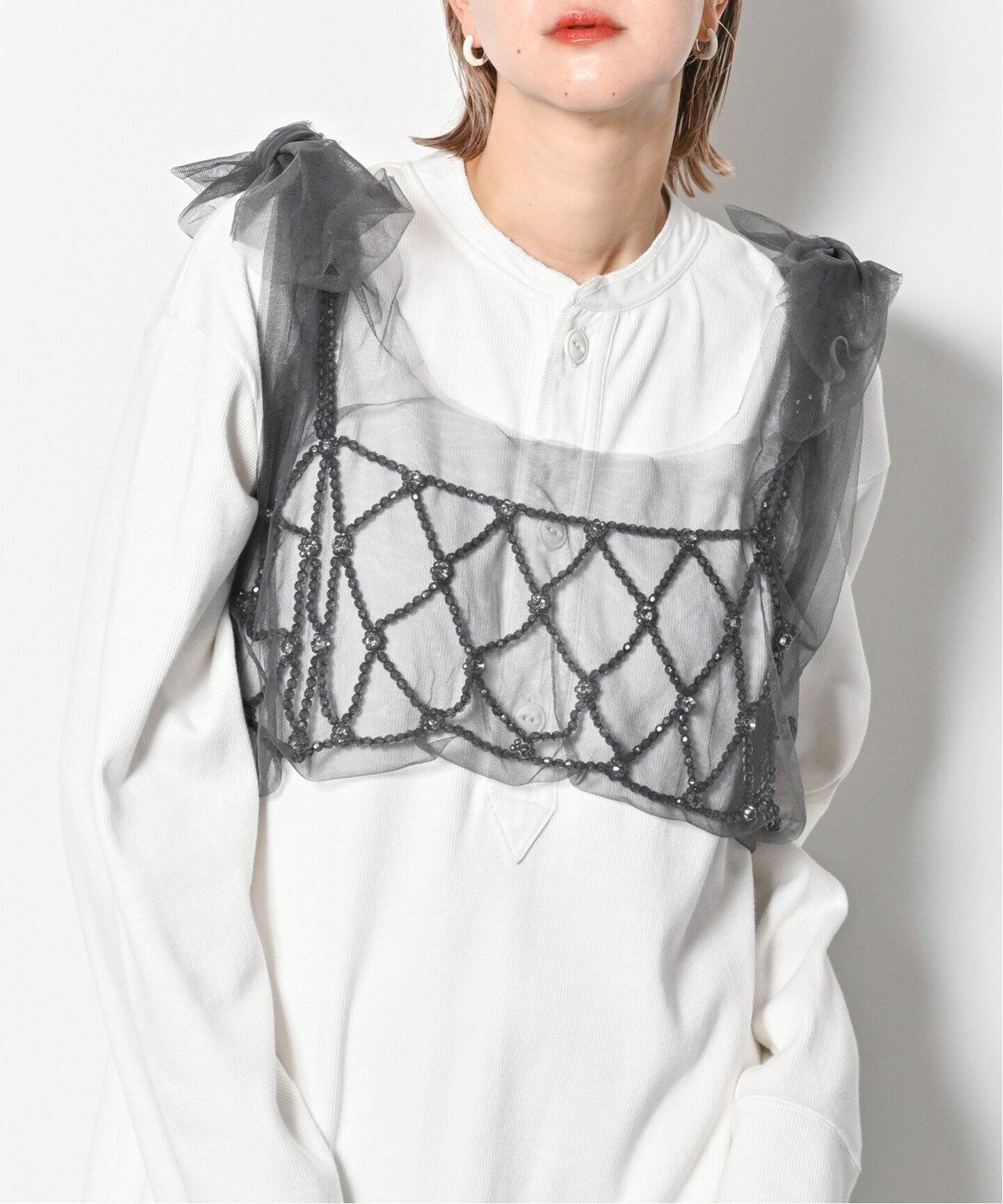 CHIKA KISADA TULLE TOP CZ-24190：ブラウス（シャツ／ブラウス 
