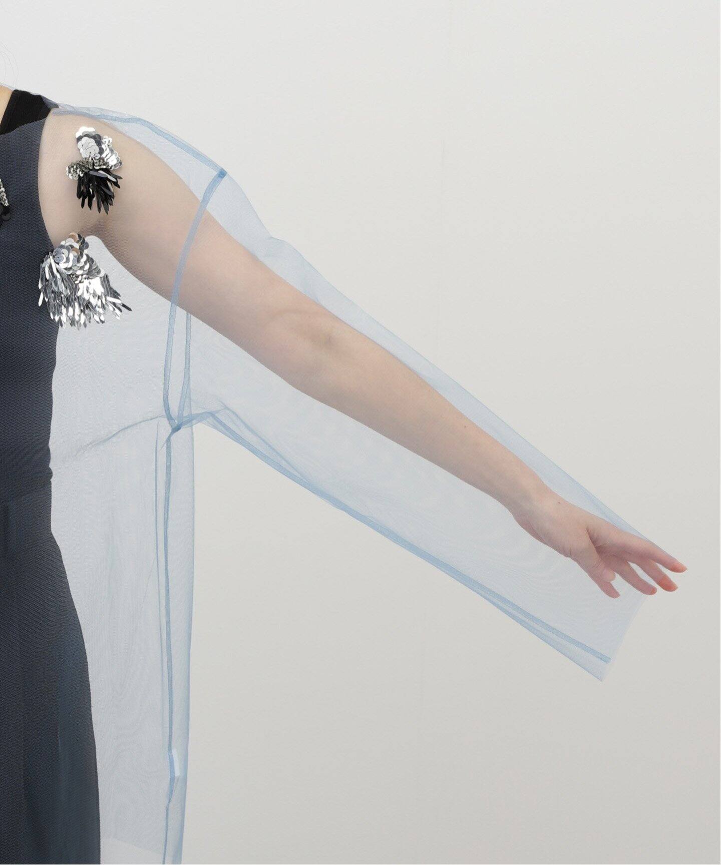 MARGE Tulle Beading Boat Neck Pullover 1008-0102-378：ブラウス