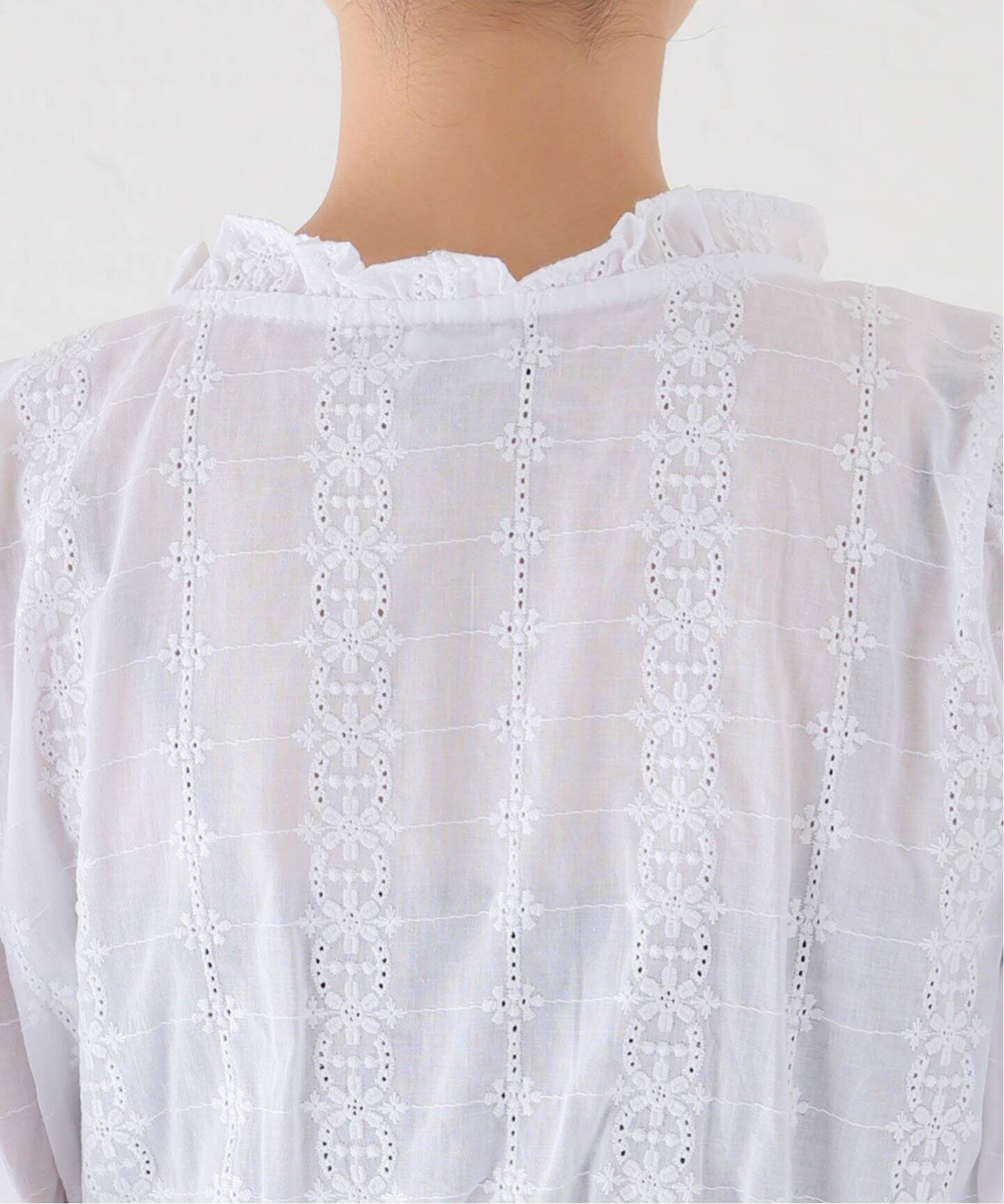 TOIT VOLANT Alex Top TP-ALE-CTN-WHT：ブラウス（シャツ／ブラウス 