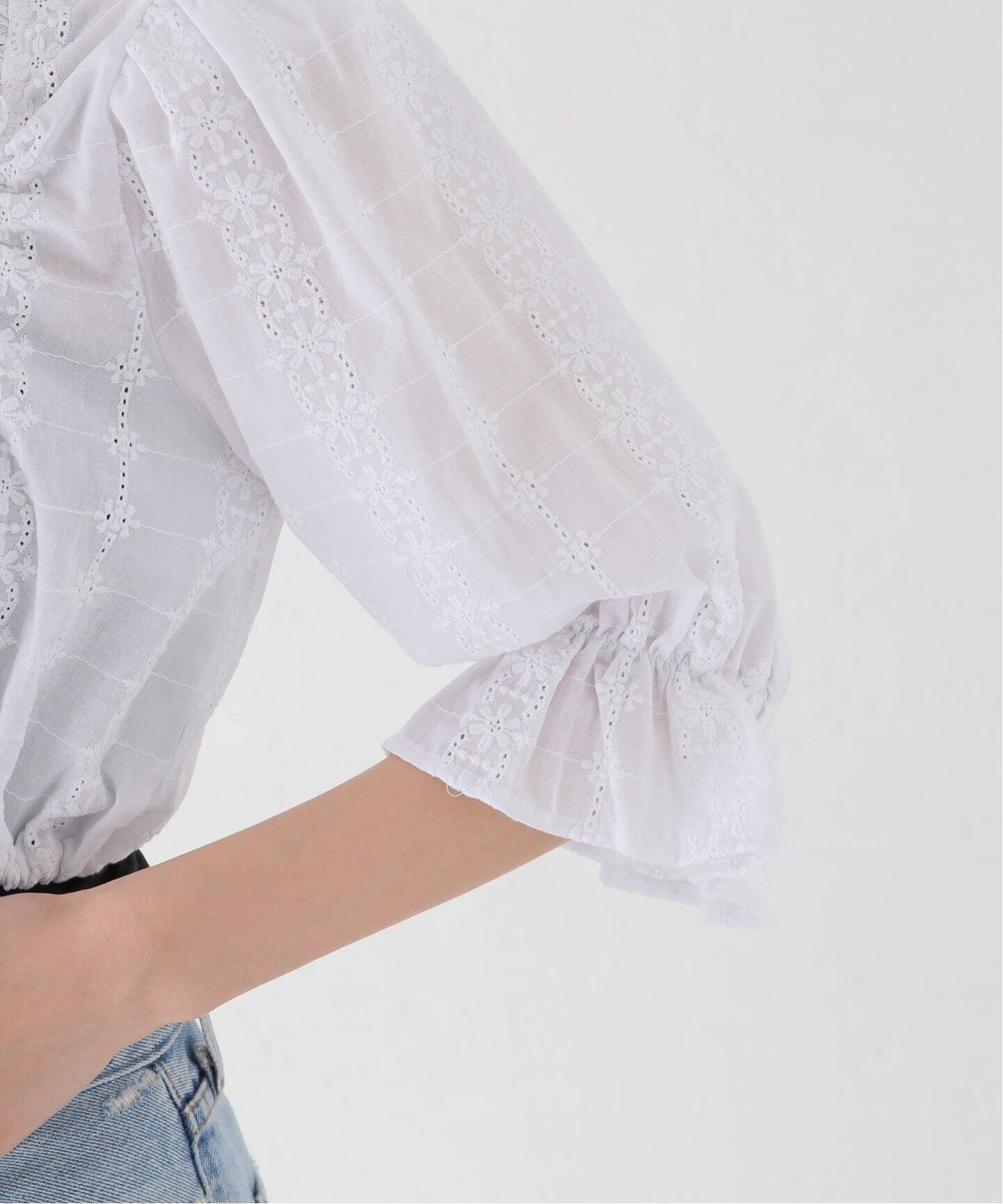 TOIT VOLANT Alex Top TP-ALE-CTN-WHT：ブラウス（シャツ／ブラウス 