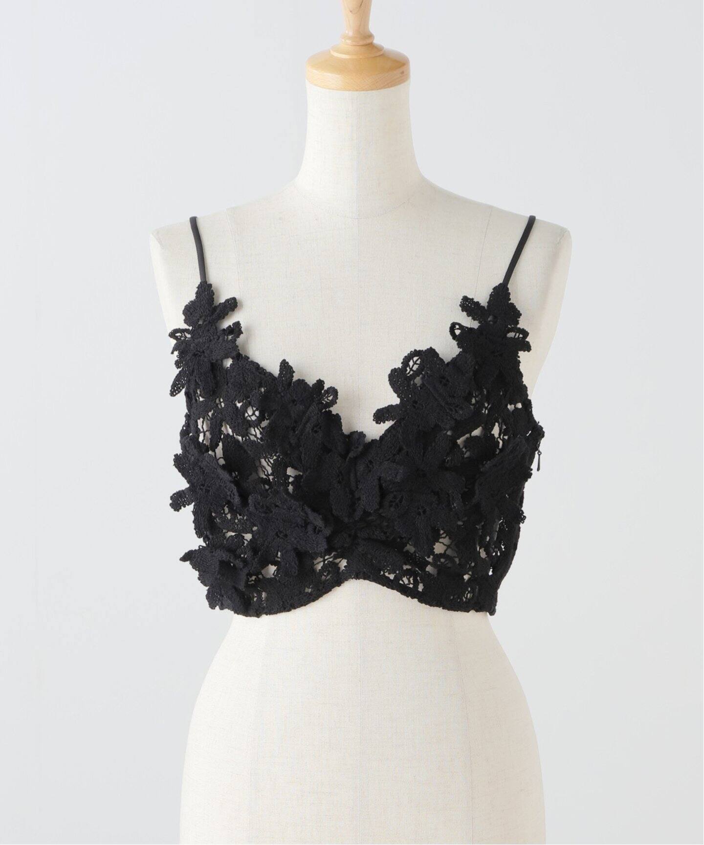 MARGE / レース ビスチェ Floral lace cropped 黒 MARGE / Floral lace cropped レース ビスチェ 黒