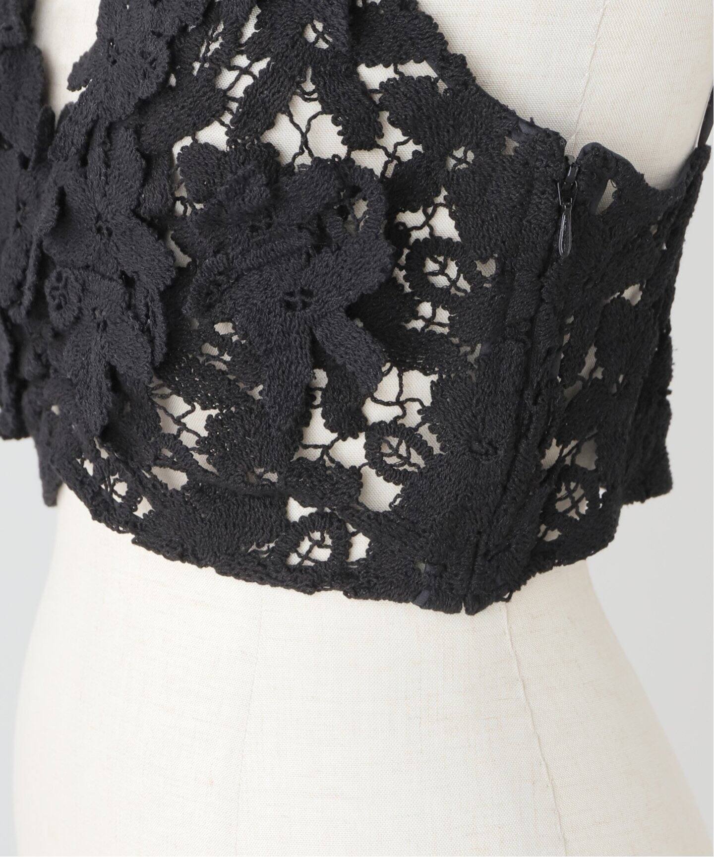 MARGE / レース ビスチェ Floral lace cropped 黒 MARGE 