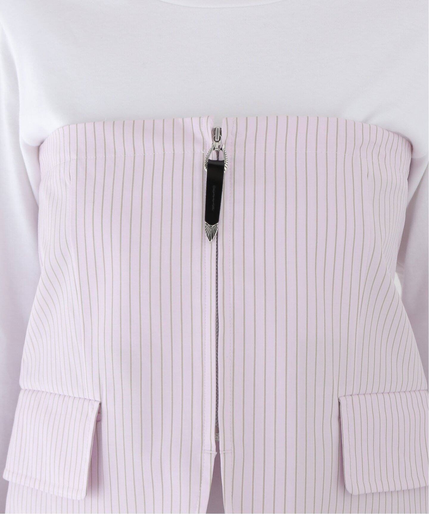 TOGA PULLA/トーガプルラ】Stripe cotton corset：ビスチェ（シャツ 