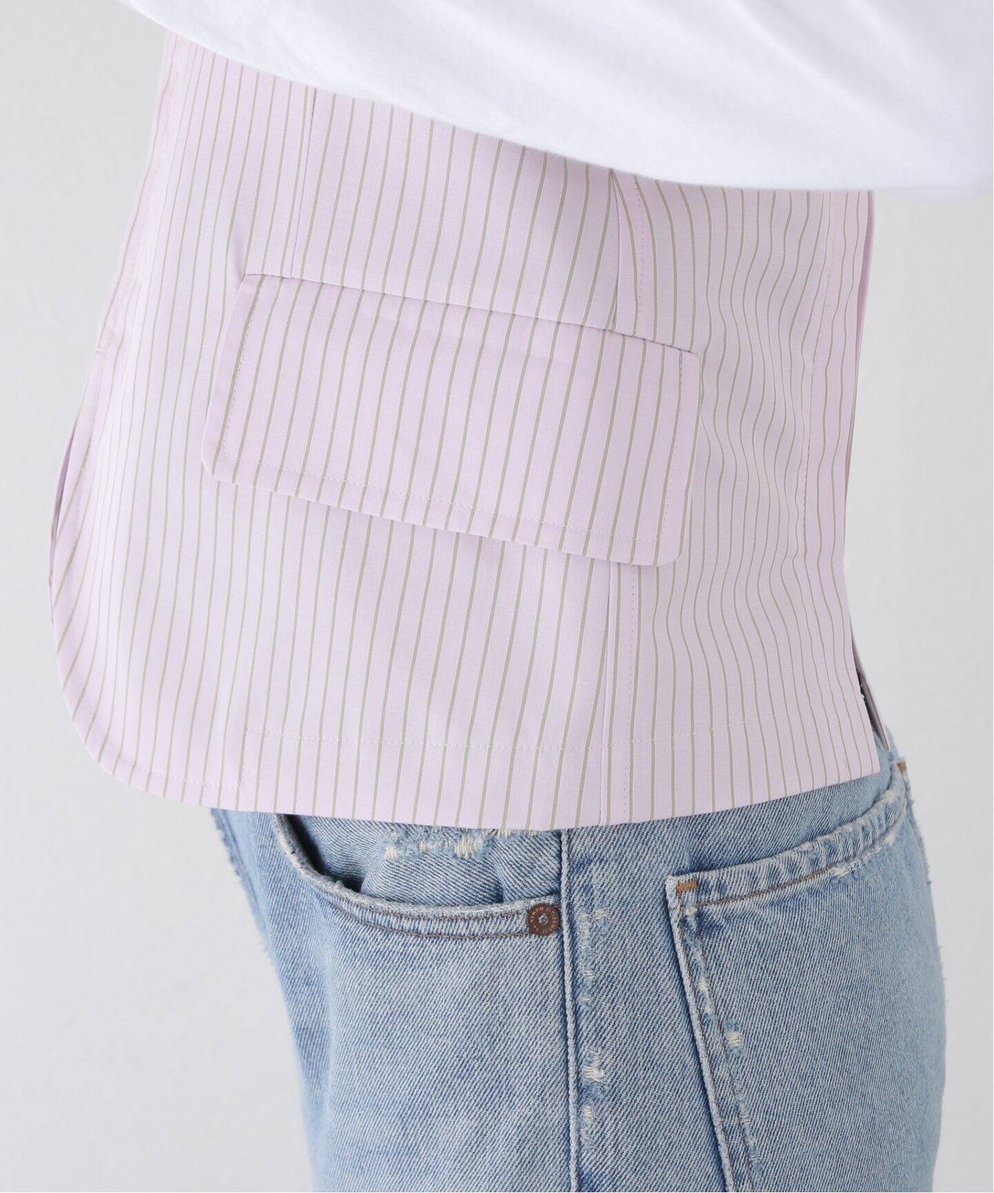 TOGA PULLA/トーガプルラ】Stripe cotton corset：ビスチェ（シャツ 