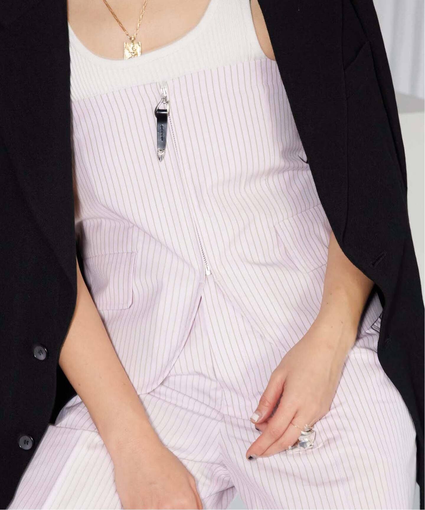 TOGA PULLA/トーガプルラ】Stripe cotton corset：ビスチェ（シャツ 