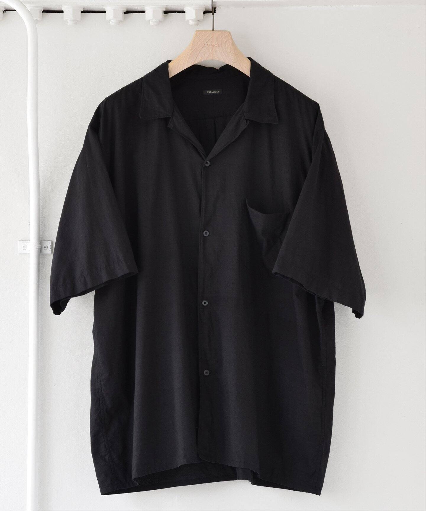 COMOLI / コモリ】KHADIコットンハンソデ オープンカラーシャツ 