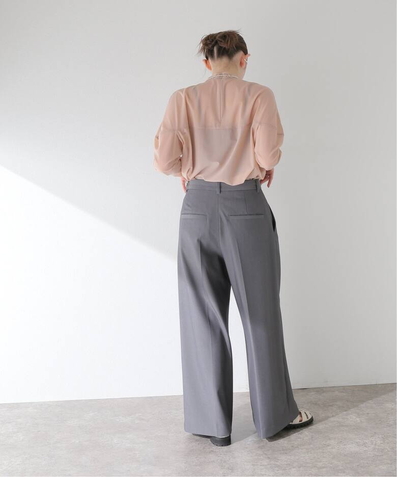 CLANE / クラネ】SHEER MESH CURVE SLEEVE TOPS（シャツ／ブラウス 