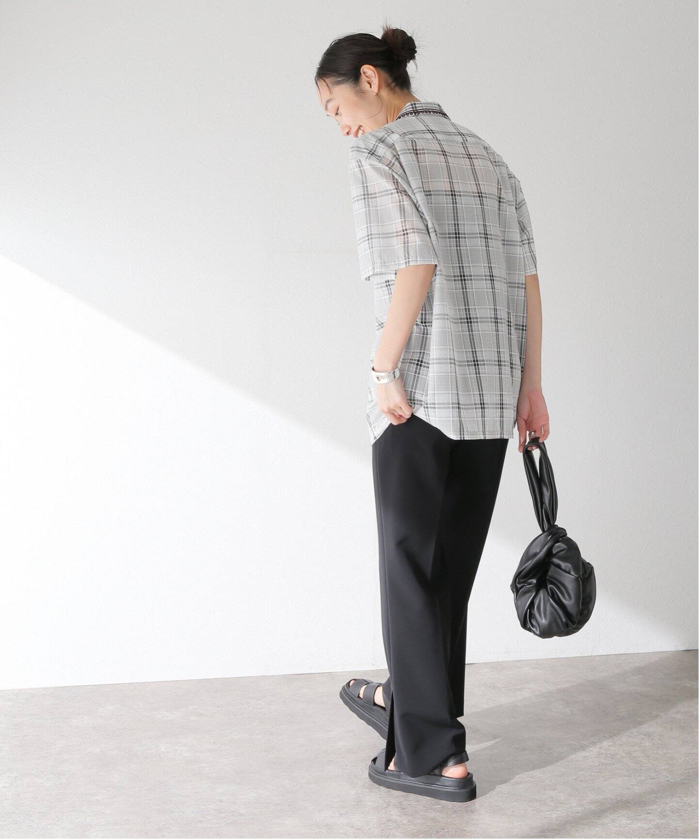 PONTI / ポンティ】Sheer Check Embroidered Shirt（シャツ／ブラウス 
