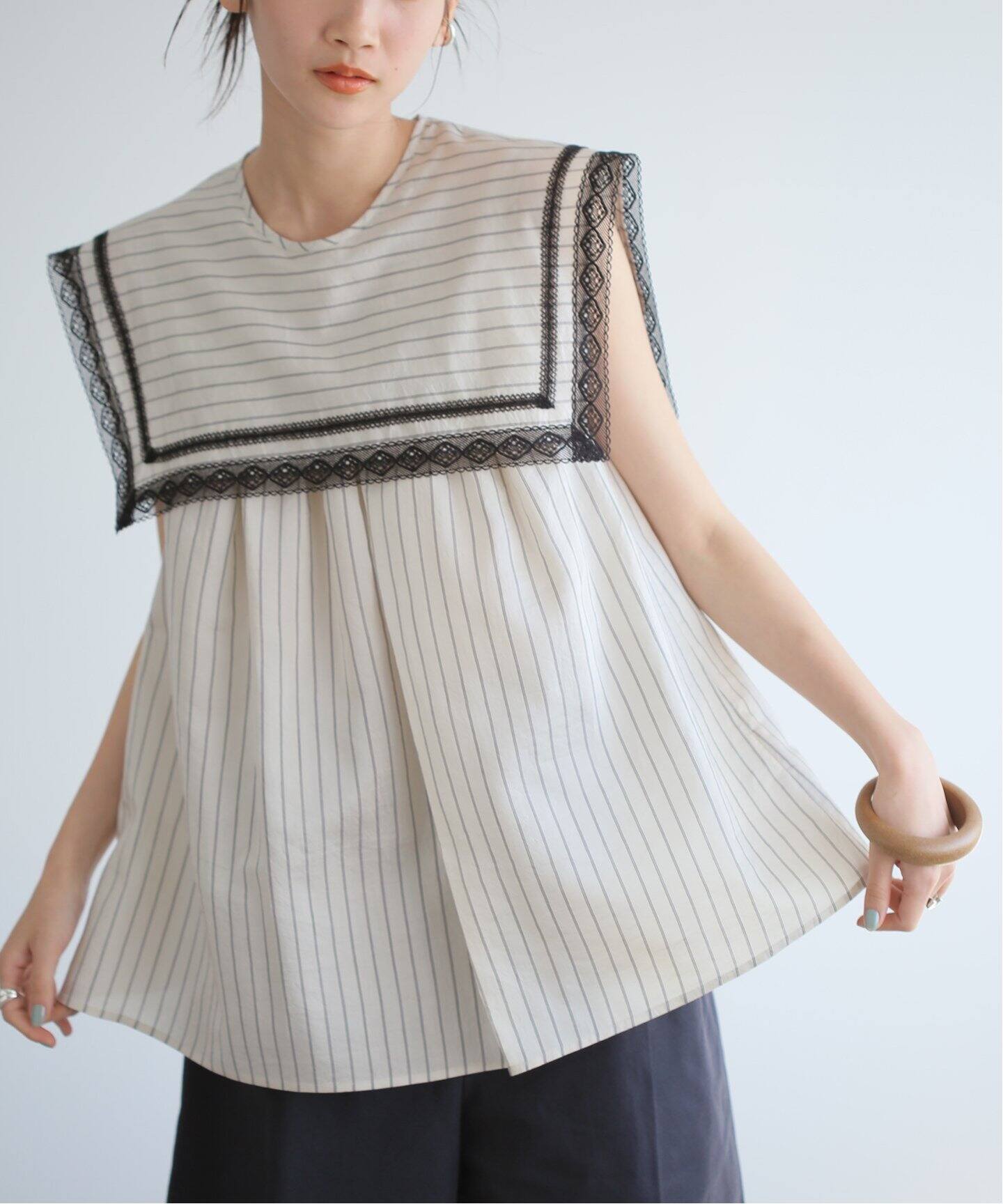 Shinzone BOX COLLAR BLOUSE(STRIPE)（シャツ／ブラウス）｜BOICE FROM 