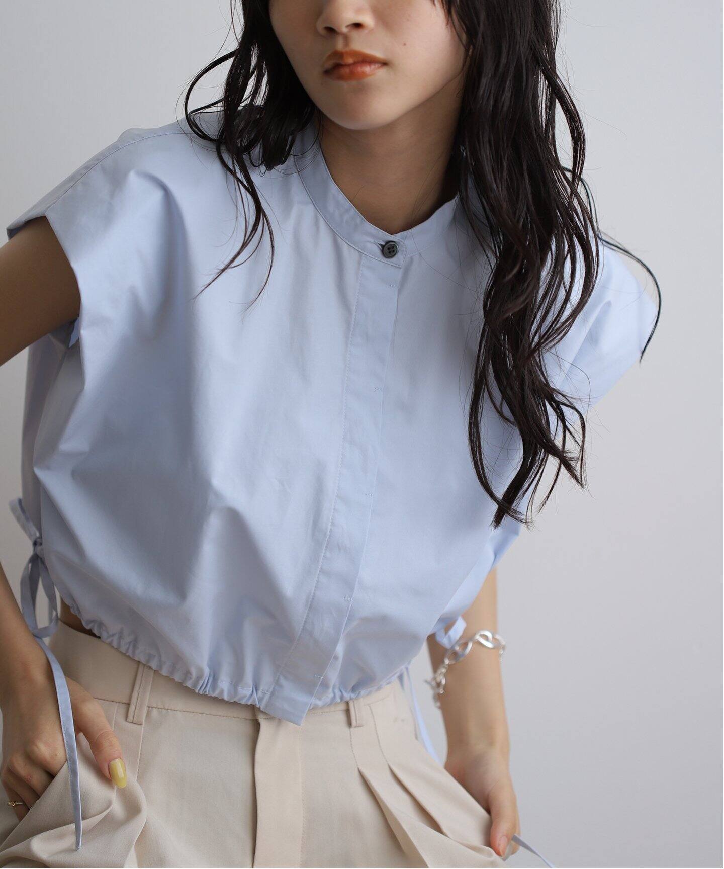 CLANE DRAWSTRING SHORT SHIRT 16122-4222（シャツ／ブラウス）｜BOICE 