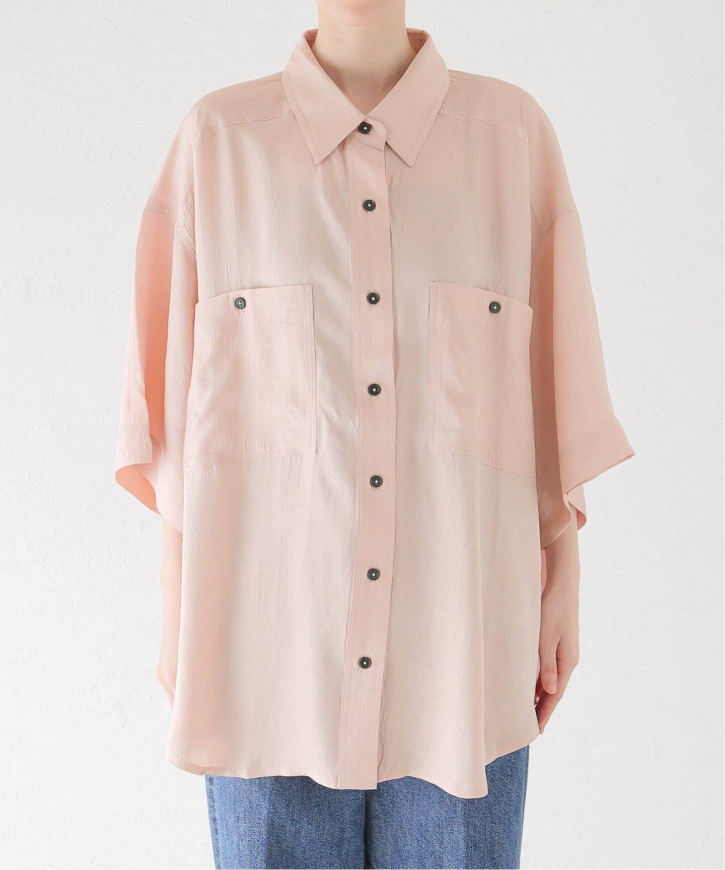 anuke Twill Over Shirts ピンク