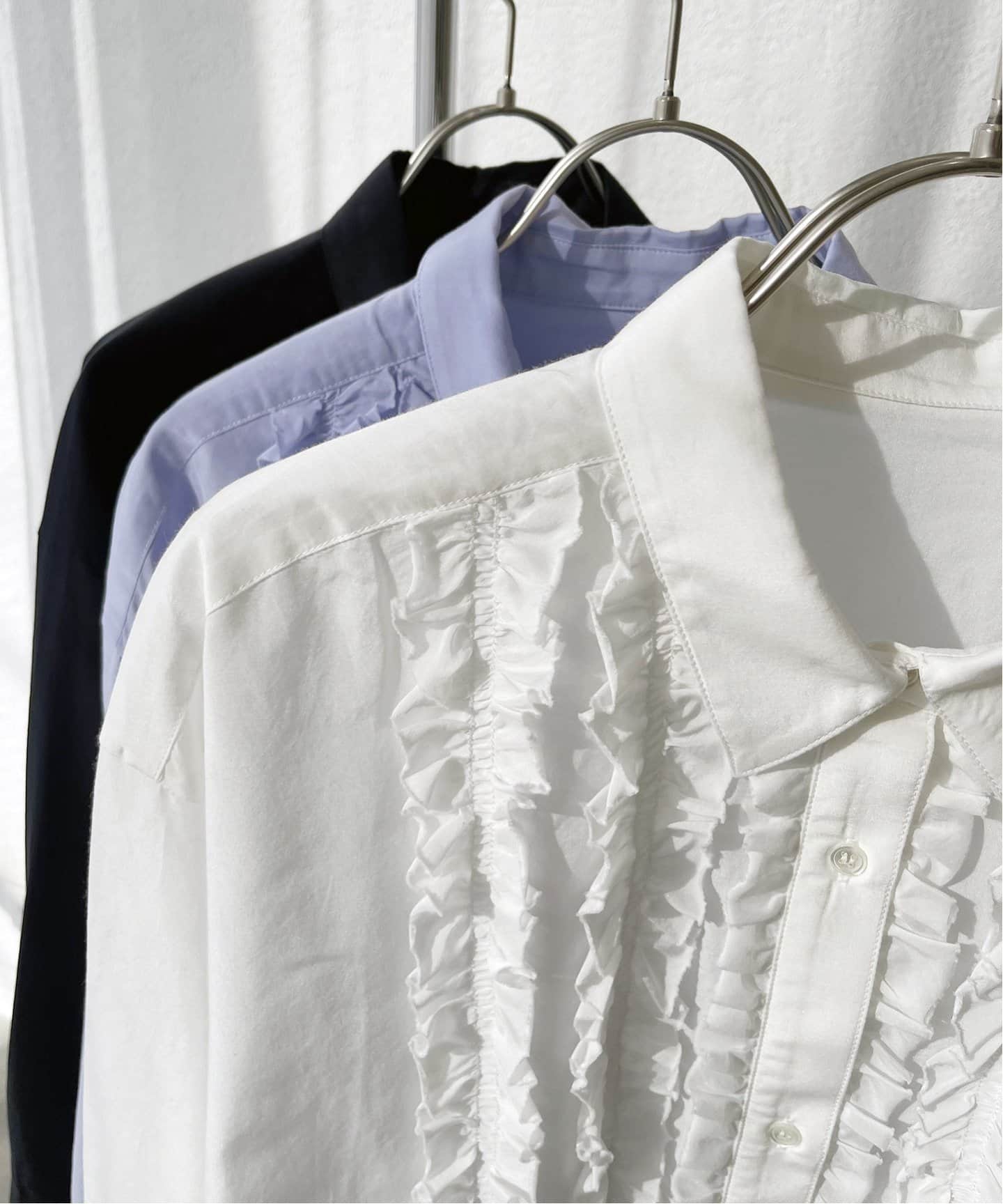 ≪追加≫コットンシルクフロントフリルブラウス（シャツ／ブラウス