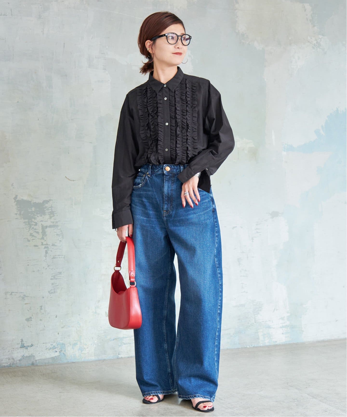 ≪追加≫コットンシルクフロントフリルブラウス（シャツ／ブラウス
