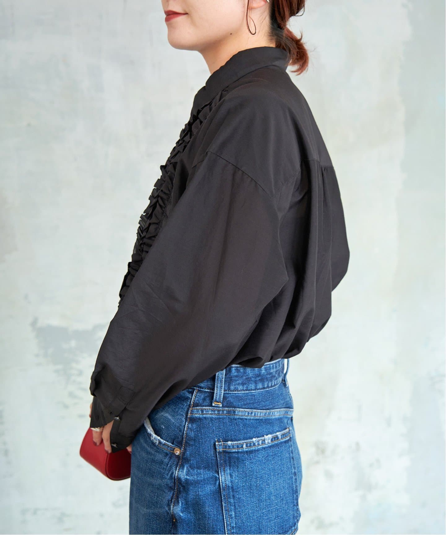 ≪追加≫コットンシルクフロントフリルブラウス（シャツ／ブラウス