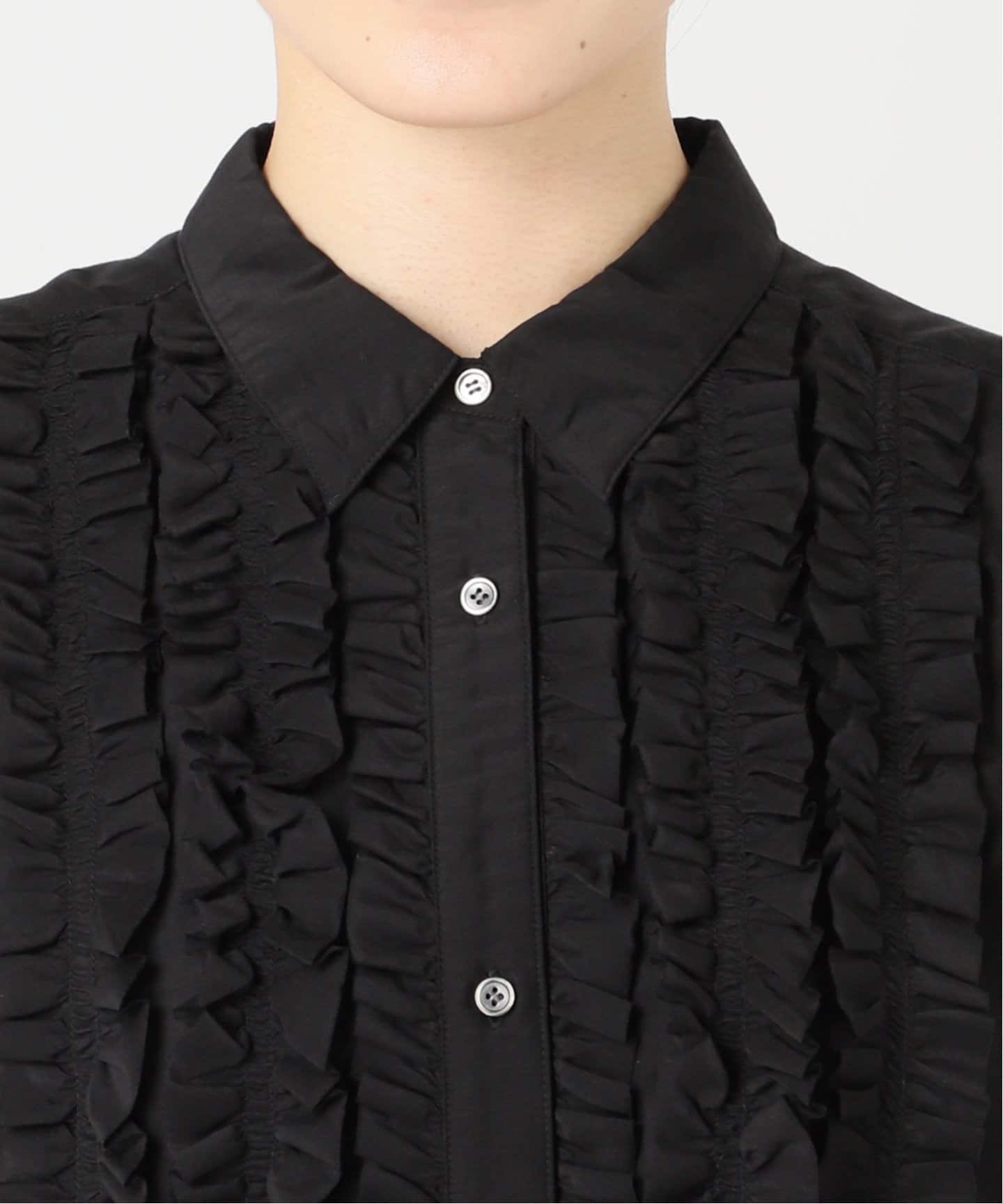 sara⭐︎Spick&Span コットンシルクフロントフリルブラウス ≪追加≫コットンシルクフロントフリルブラウス（シャツ