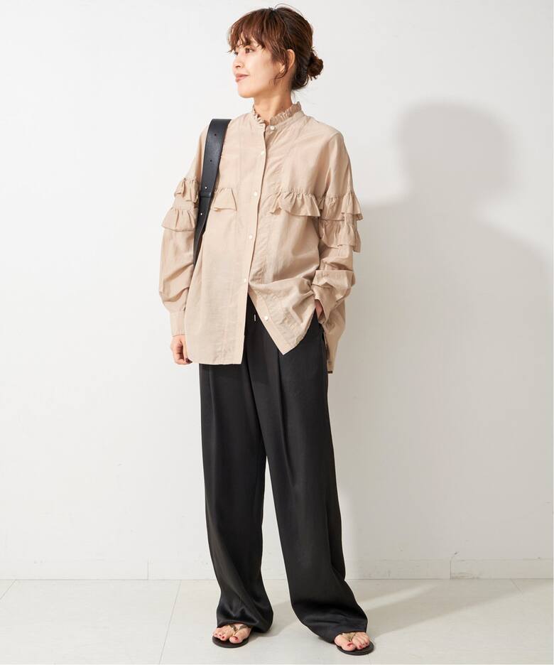 ≪追加2≫コットンシルクティアードフリルスリーブブラウス（シャツ  