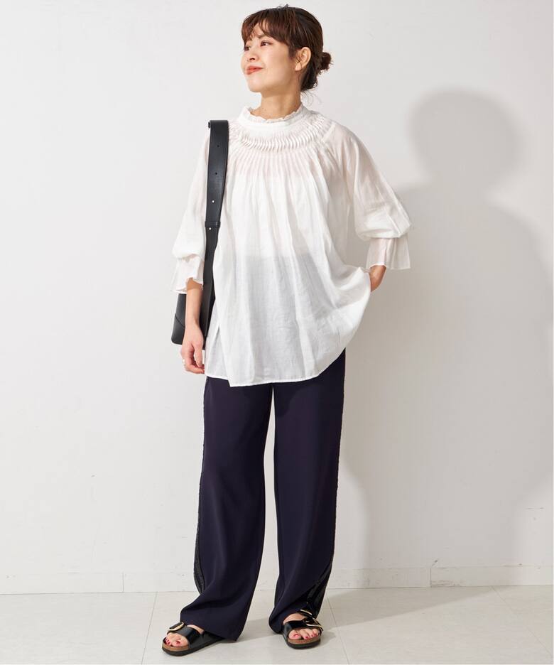 ≪追加≫コットンボイルタックフリルブラウス（シャツ／ブラウス  