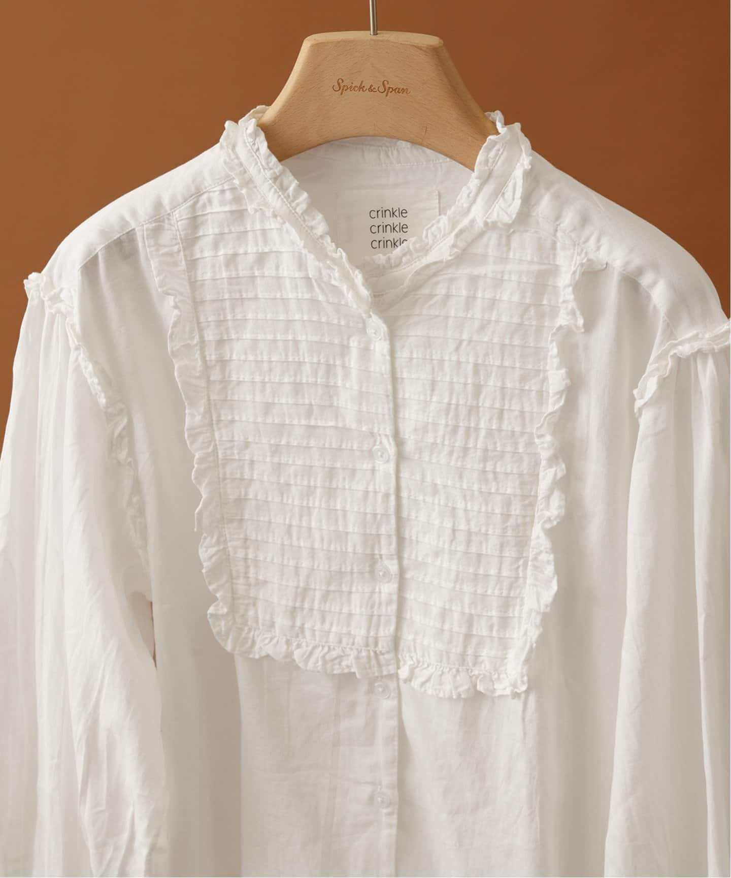 crinkle crinkle crinkle pintuck frill blouse