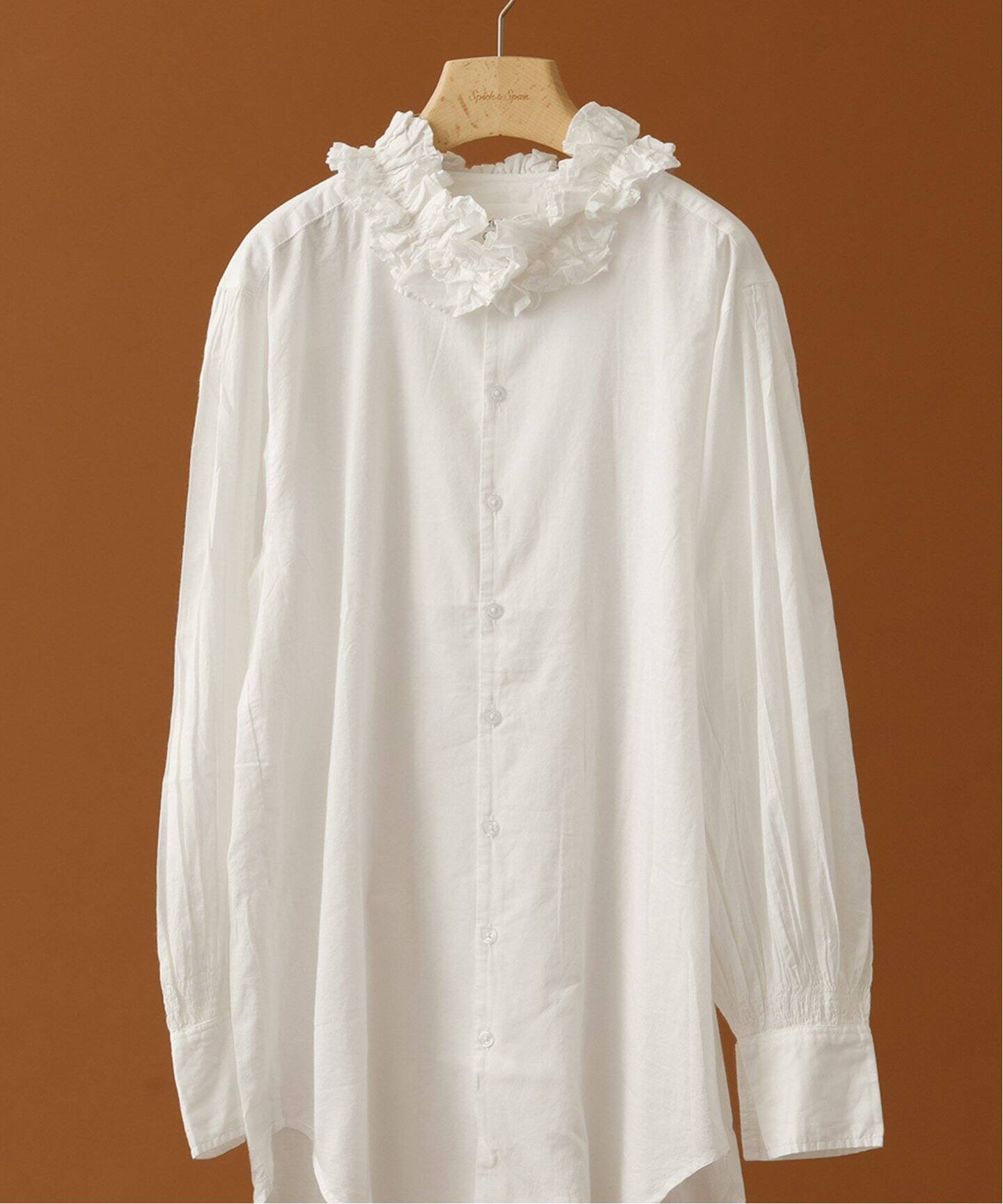 追加》crinkle crinkle crinkle cotton frill coller shirts（シャツ 