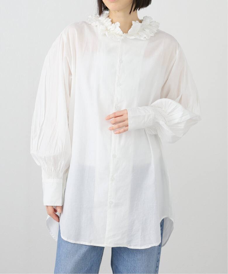 追加》crinkle crinkle crinkle cotton frill coller shirts（シャツ 