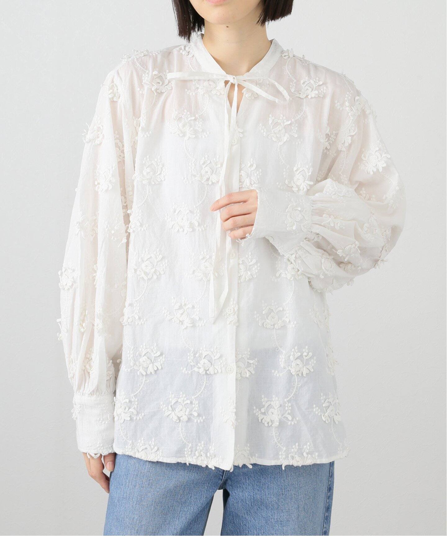 crinkle crinkle crinkle 別注 3D embroidery ボレロブラウス（シャツ  