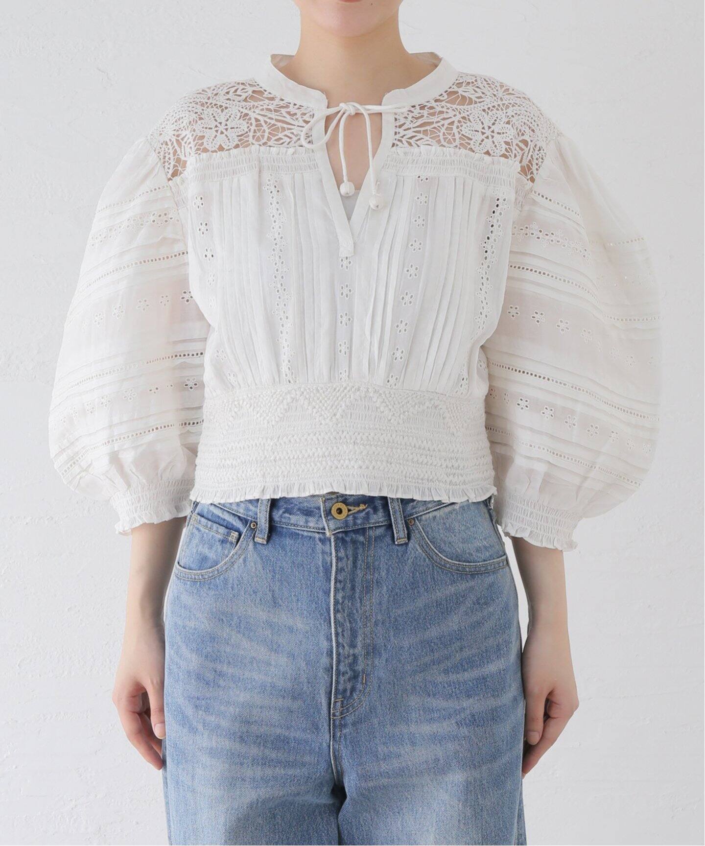 Sea New York/シー ニューヨーク】 MARCELLA LACE PUFF SLV TOP 