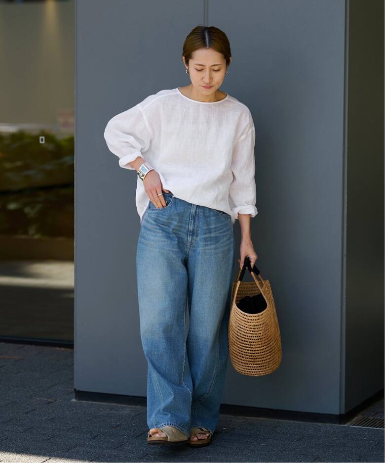 NEWフレンチリネンクルーネックプルオーバー（シャツ／ブラウス 
