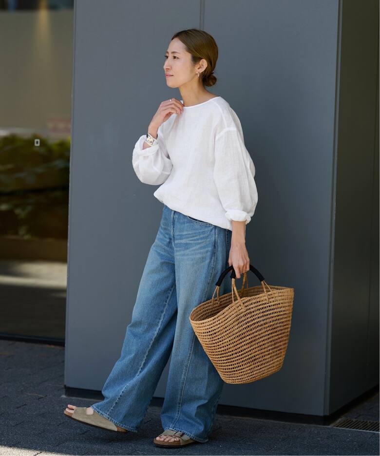 NEWフレンチリネンクルーネックプルオーバー（シャツ／ブラウス 