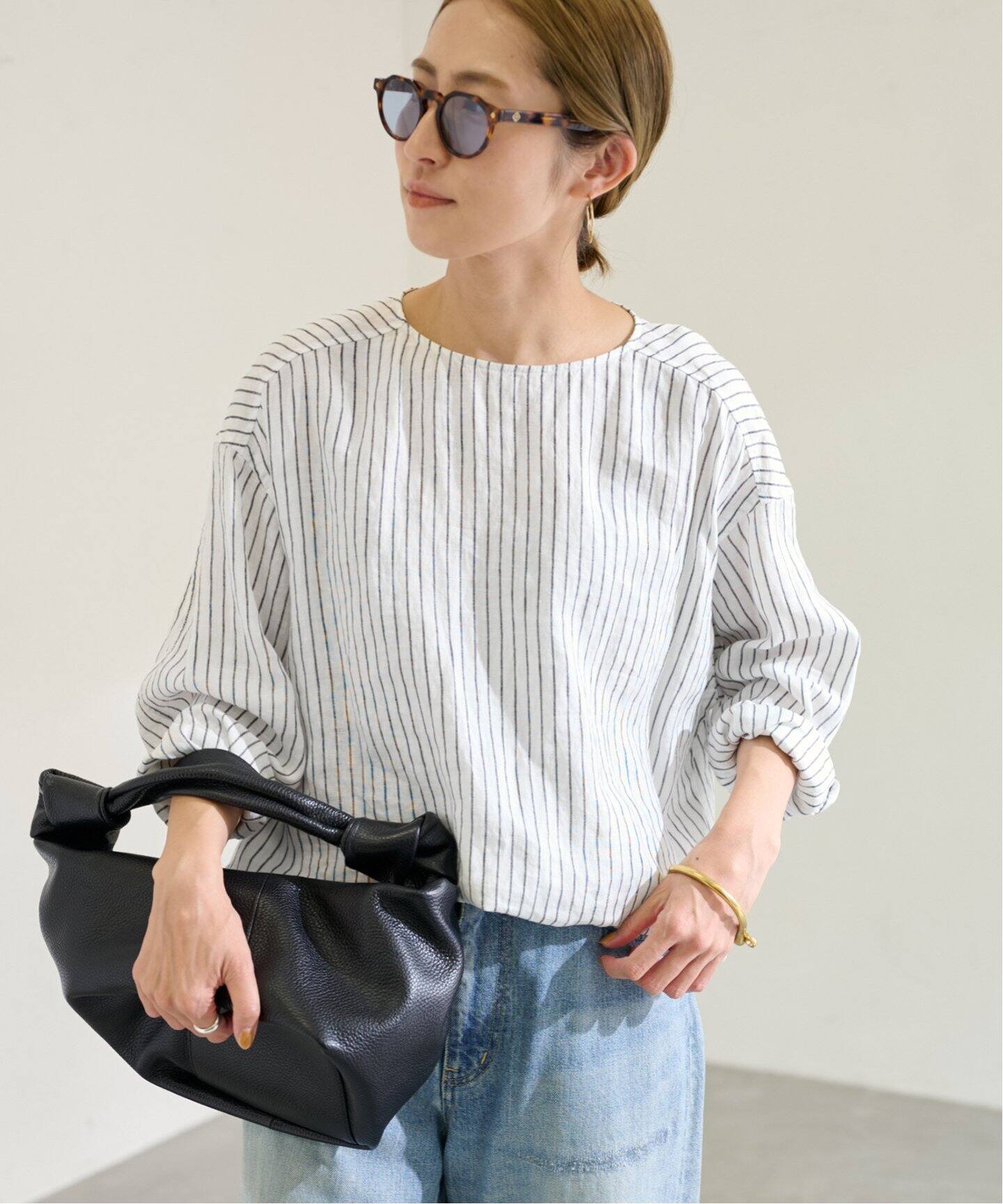NEWフレンチリネンクルーネックプルオーバー（シャツ／ブラウス 