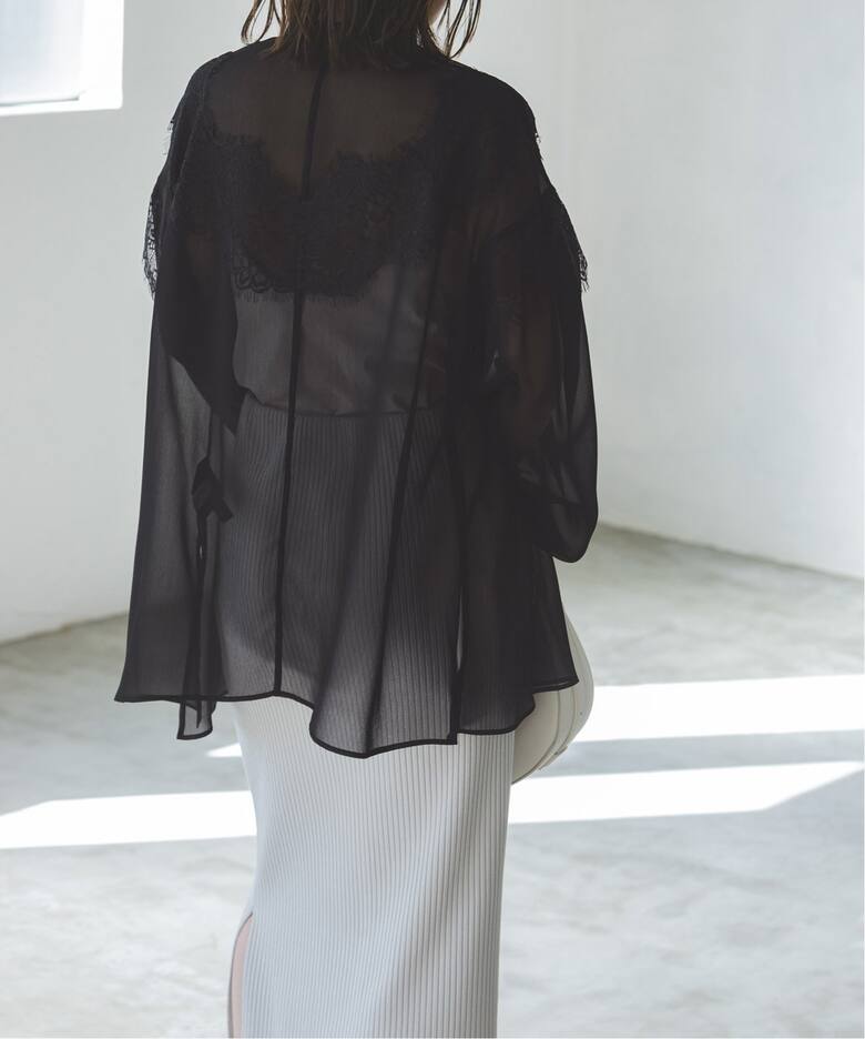 リバーレーストリミングシフォンブラウス（シャツ／ブラウス）｜NOBLE  