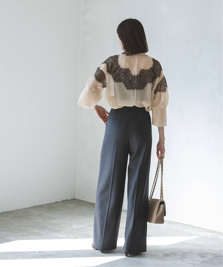 リバーレーストリミングシフォンブラウス（シャツ／ブラウス）｜NOBLE  