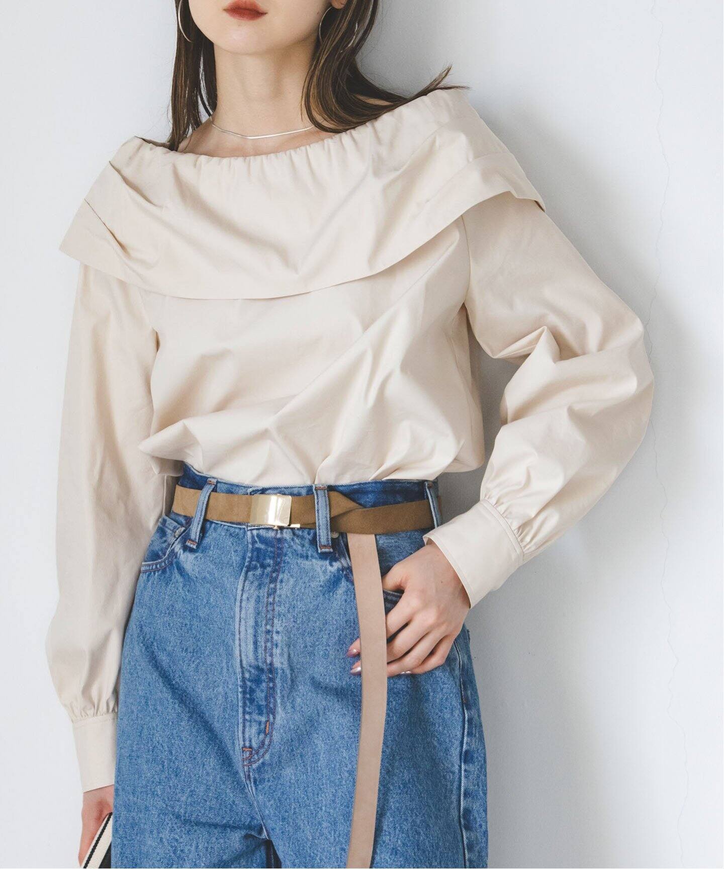 ショルダーラップデザインブラウス（シャツ／ブラウス）｜NOBLE  