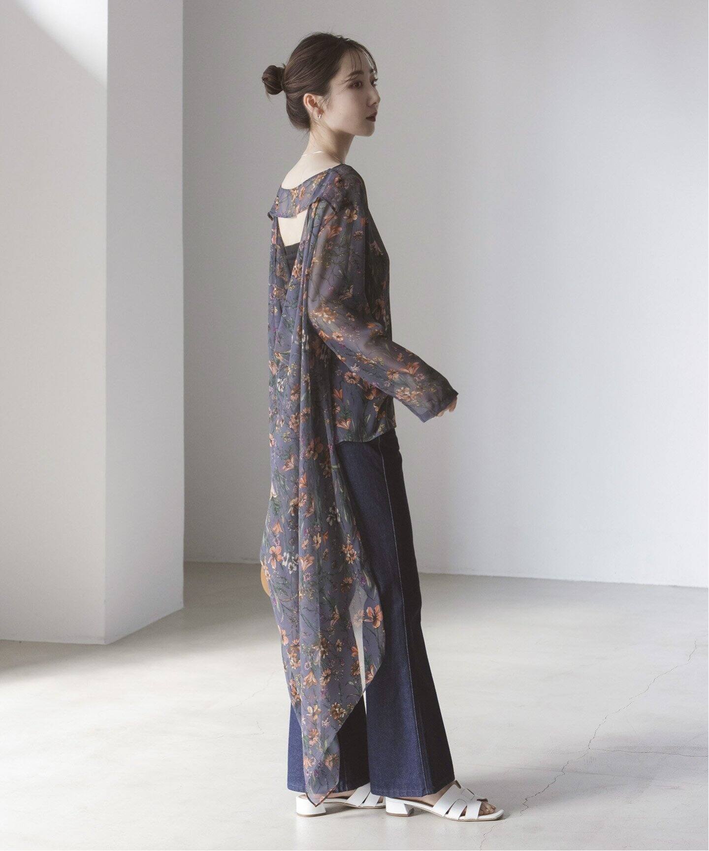 ワイルドフラワーバックドレープブラウス（シャツ／ブラウス）｜NOBLE  