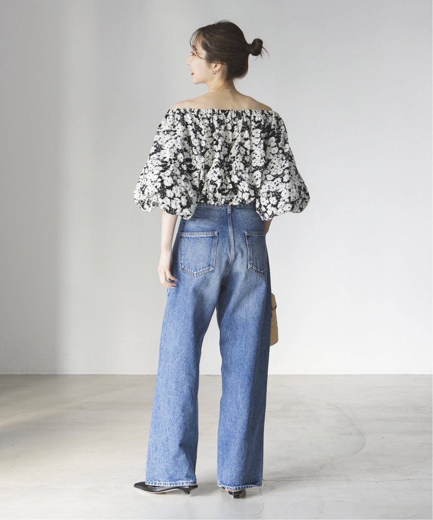 ミニフラワープリントオフショルバルーンブラウス（シャツ／ブラウス  