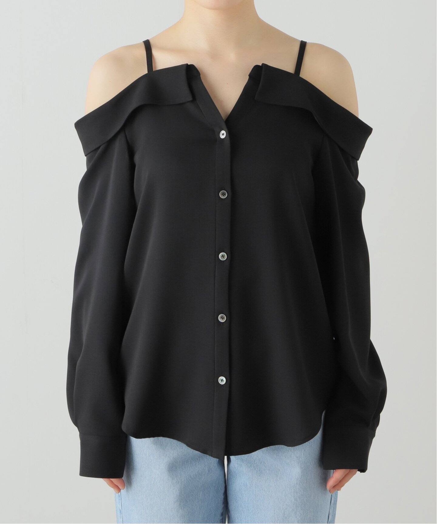 オープンショルダーストラップブラウス（シャツ／ブラウス）｜NOBLE  