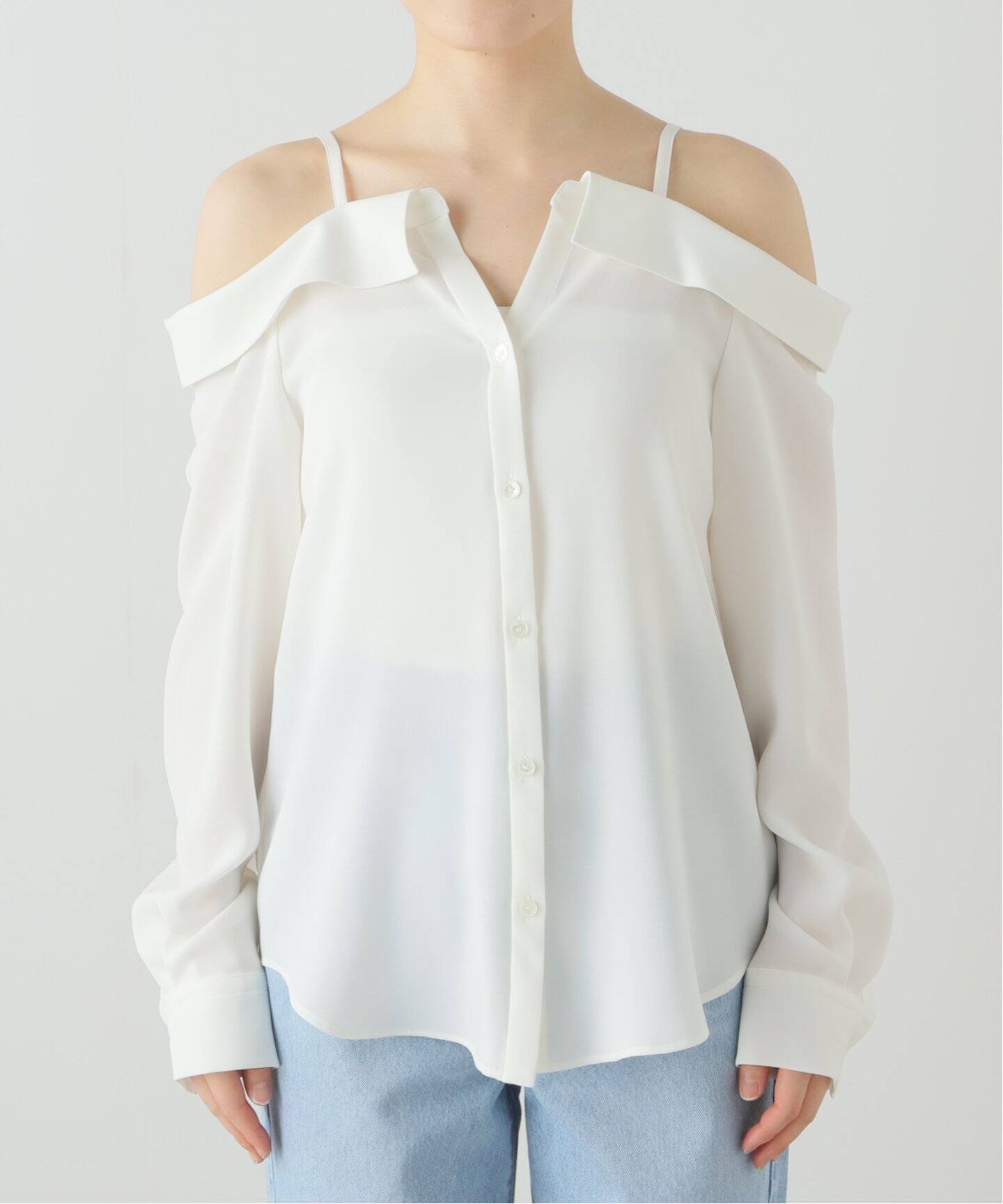 オープンショルダーストラップブラウス（シャツ／ブラウス）｜NOBLE  