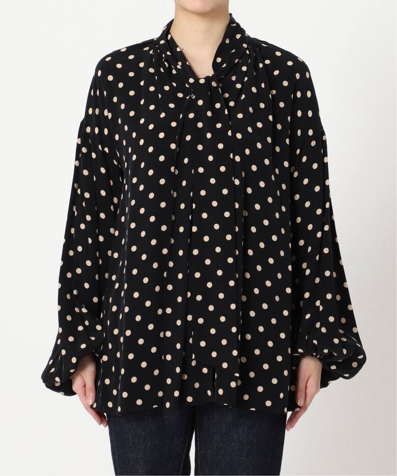 追加2》IPEKERDOT*フラワー/シアードットボウタイブラウス（シャツ 