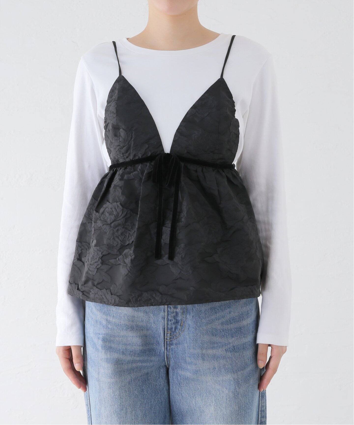 GANNI/ガニー】Botanical Jacquard Strap Top：キャミソールブラウス 