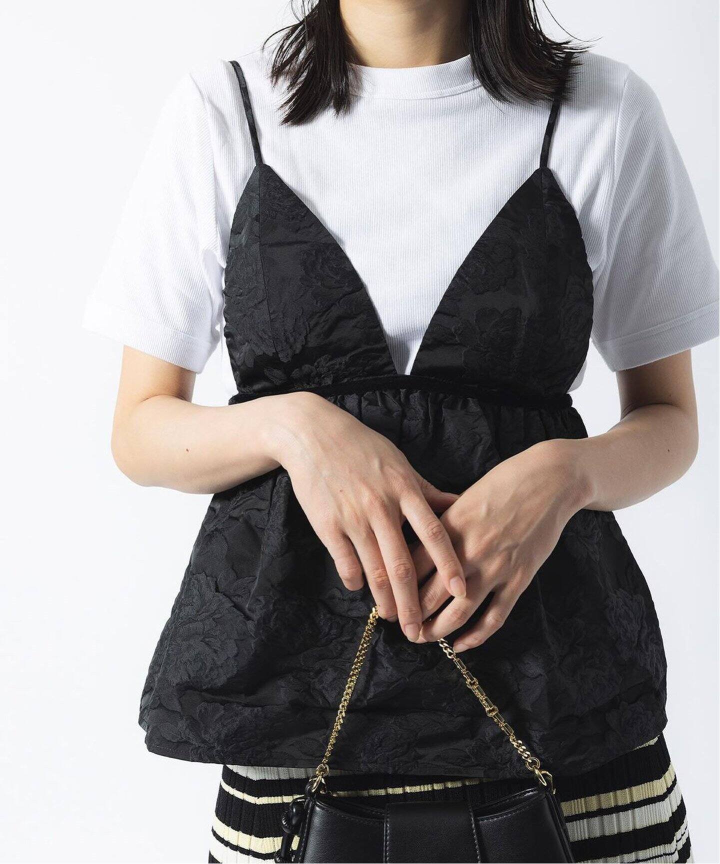 GANNI/ガニー】Botanical Jacquard Strap Top：キャミソールブラウス  