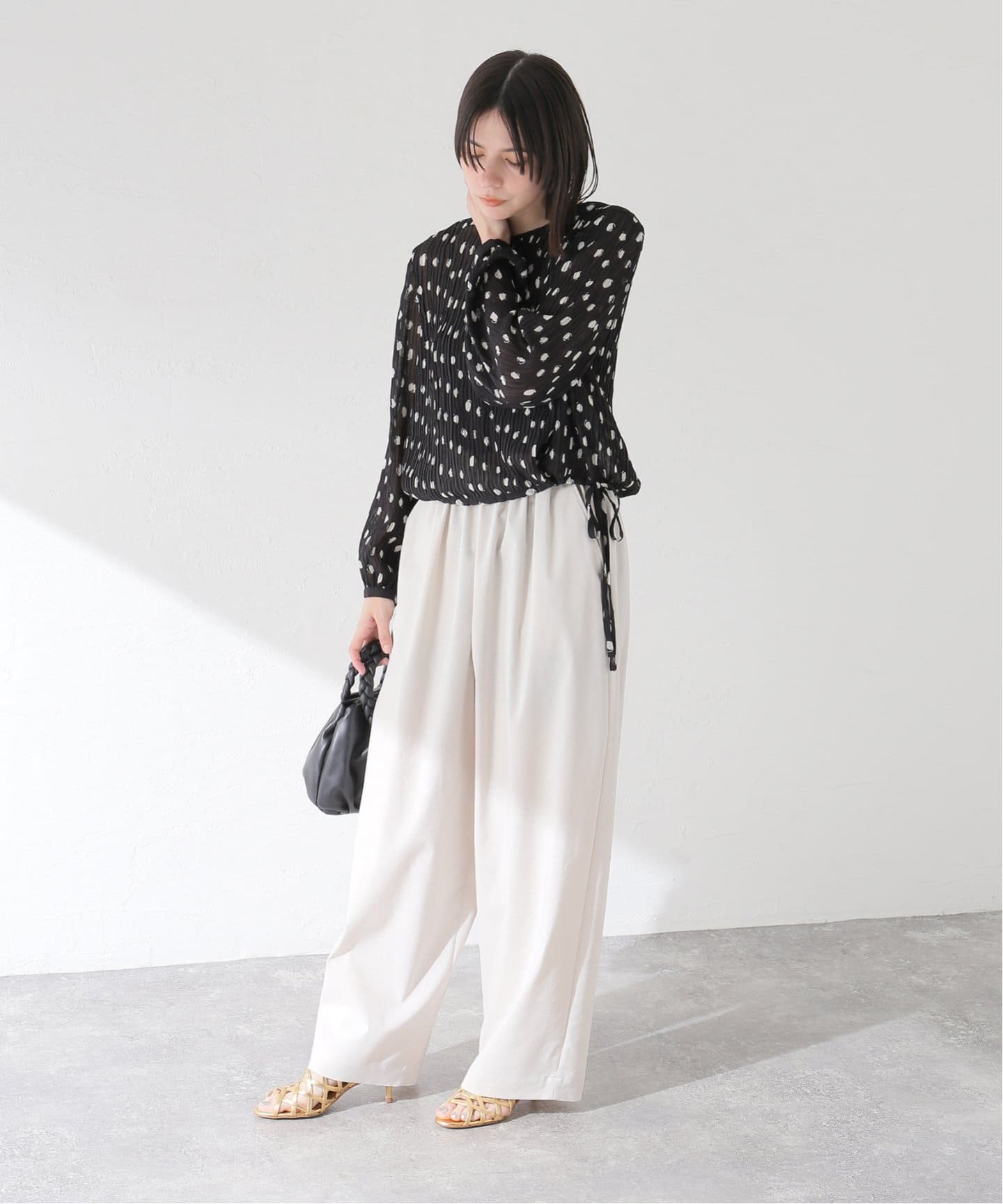 BAUM UND PFERDGARTEN/バウムウンドヘルガーデン】Plisse ブラウス