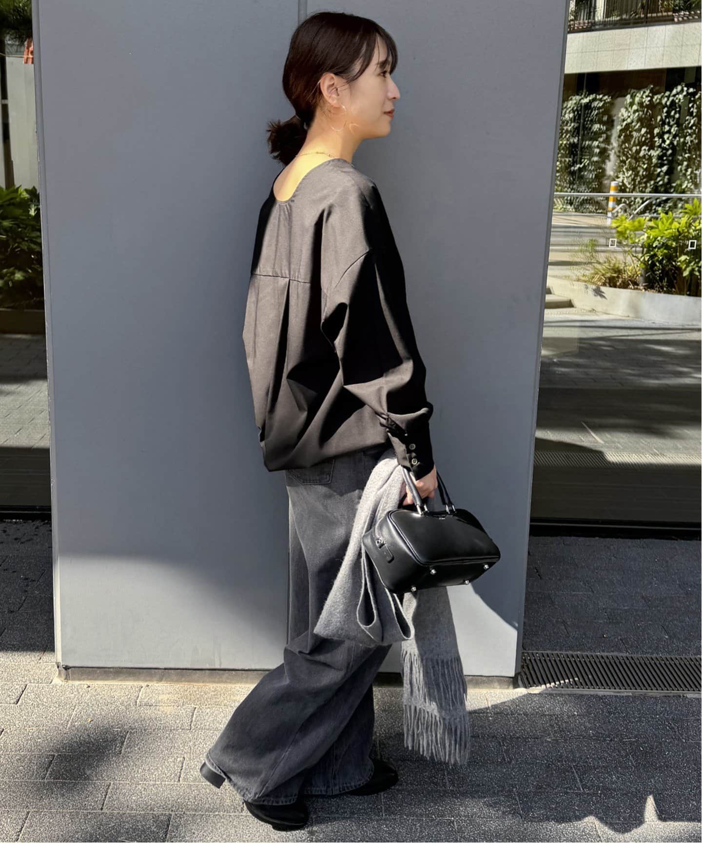 ☆美品☆ジャーナルスタンダード 定価38,500円 スーパー120Vネックコート バックサテン ワイドカラーコート（その他ブルゾン／アウター