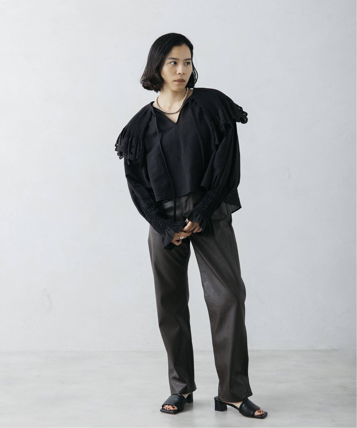 nude vintage×JOURNAL STANDARD】スモッキングカラーブラウス（シャツ 