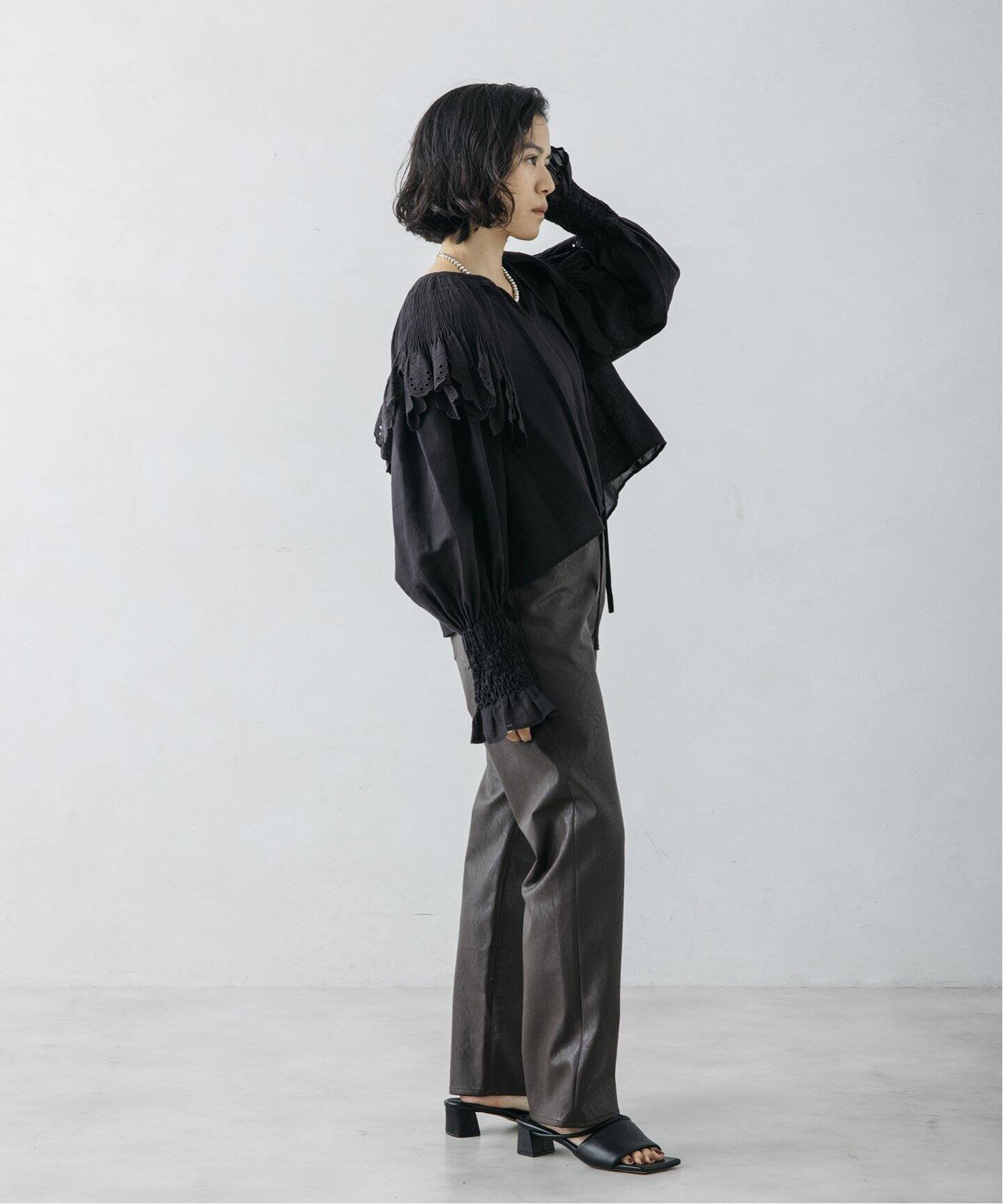 nude vintage×JOURNAL STANDARD】スモッキングカラーブラウス（シャツ 