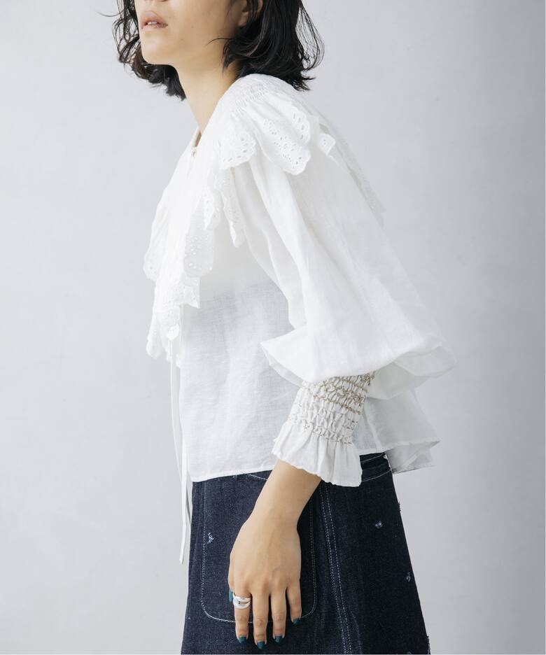 nude vintage×JOURNAL STANDARD】スモッキングカラーブラウス（シャツ 